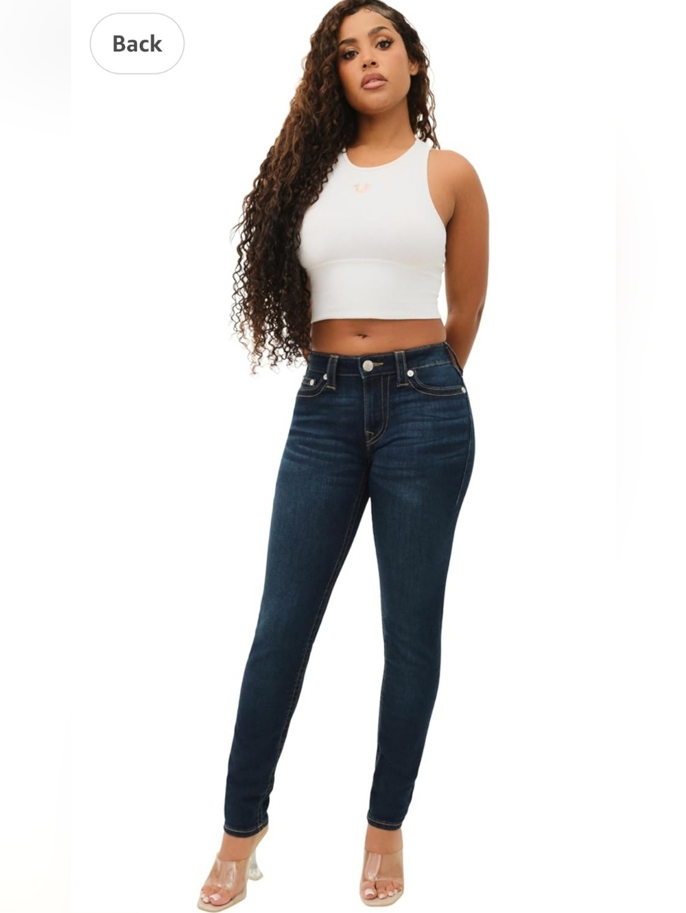 True Religion HALLE Mid Rise Super Skinny Jeans Size 26 Stretch